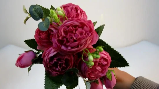 Fleur artificielle de Rose de tissu de soie de conception différente de vente en gros directe d'usine